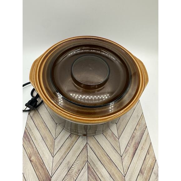 Vintage Rival Crock-Ette Stoneware Slow Cooker Model 3200/2 Quart - TESTED Vtg - Picture 2 of 9